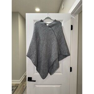 FRATELLI TALLI Knit Poncho Women OS Gray Wool Alpaca Cape Made In Italy Sweater